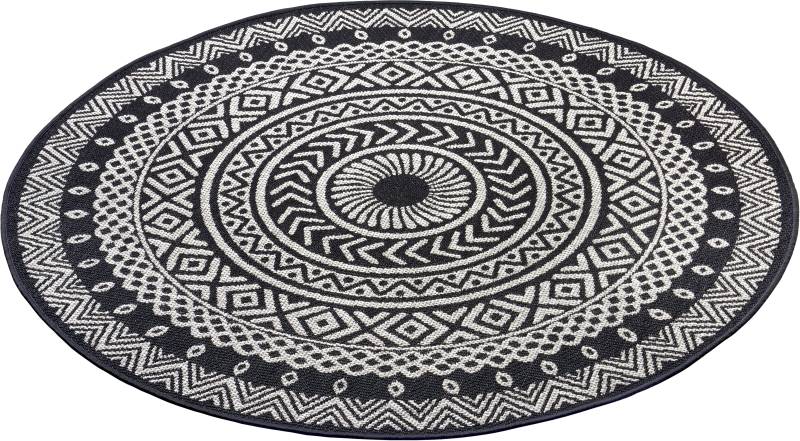 NORTHRUGS Teppich »Giro«, rund, Flachgewebe Mandala Design, gekettelt, Robust, Pflegeleicht von NORTHRUGS