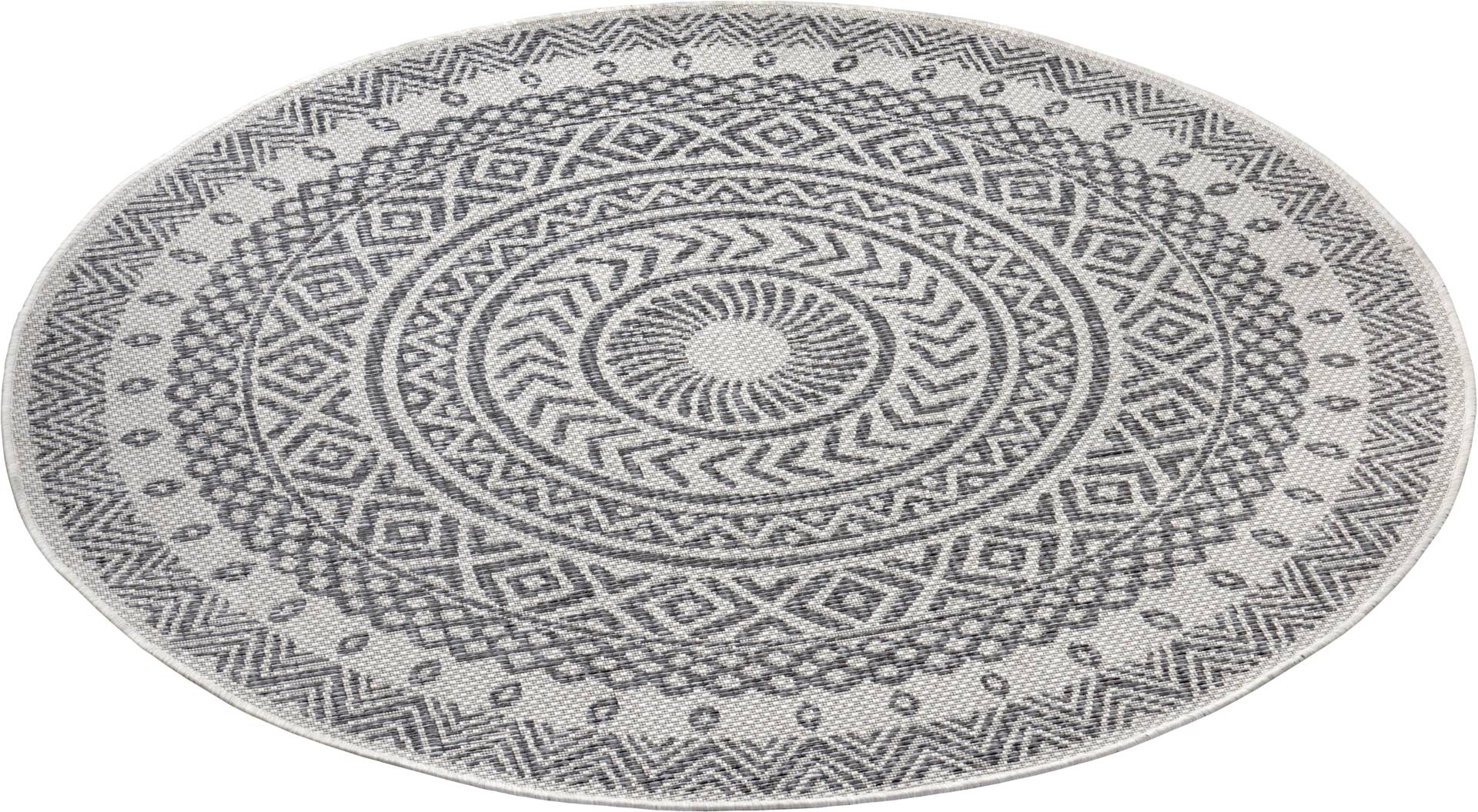 NORTHRUGS Teppich »Giro«, rund, Flachgewebe Mandala Design, gekettelt, Robust, Pflegeleicht von NORTHRUGS