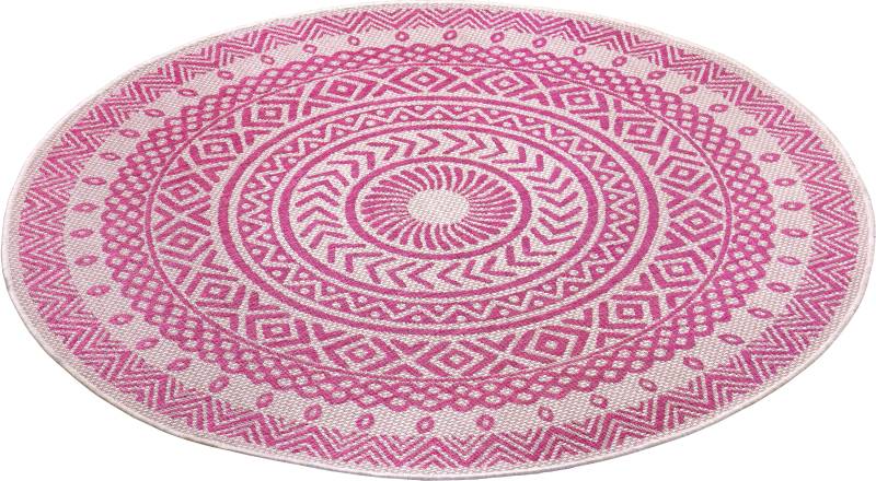 NORTHRUGS Teppich »Giro«, rund, Flachgewebe Mandala Design, gekettelt, Robust, Pflegeleicht von NORTHRUGS