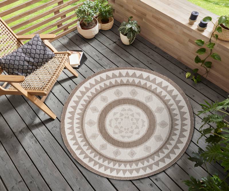 NORTHRUGS Teppich »Jamaica«, rund, In-& Outdoor, Wetterfest, Balkon, Garten, Wohnzimmer, Wasserfest von NORTHRUGS