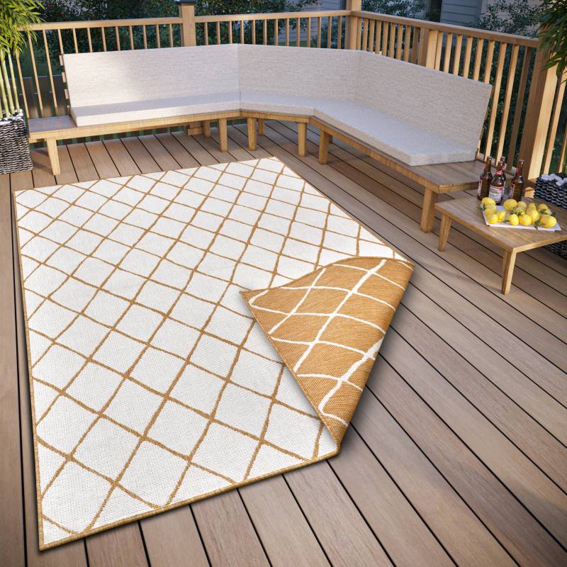 NORTHRUGS Teppich »Malaga Wendeteppich«, rechteckig, 5 mm Höhe, In-& Outdoor, Wetterfest, Balkon, Läufer, Wohnzimmer, Wasserfest von NORTHRUGS