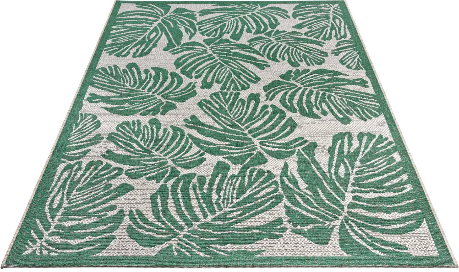 NORTHRUGS Teppich »Monstera«, rechteckig, Flachgewebe Florales Design, gekettelt, Robust, Pflegeleicht von NORTHRUGS