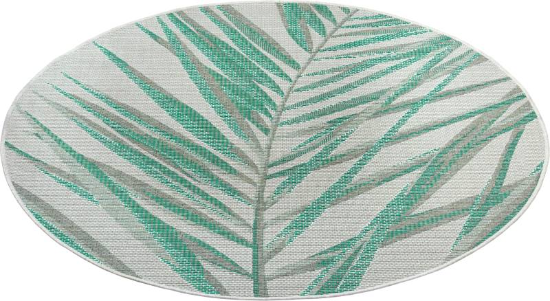 NORTHRUGS Teppich »Palm«, rund, Flachgewebe Florales Design, gekettelt, Robust, Pflegeleicht von NORTHRUGS