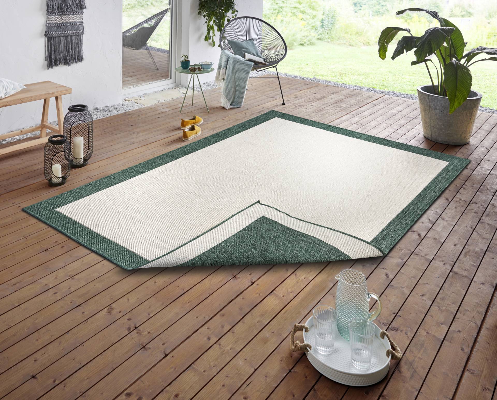 NORTHRUGS Teppich »Panama Wendeteppich«, rechteckig, In-& Outdoor, Wetterfest, Balkon, Garten, Wohnzimmer, Wasserfest von NORTHRUGS