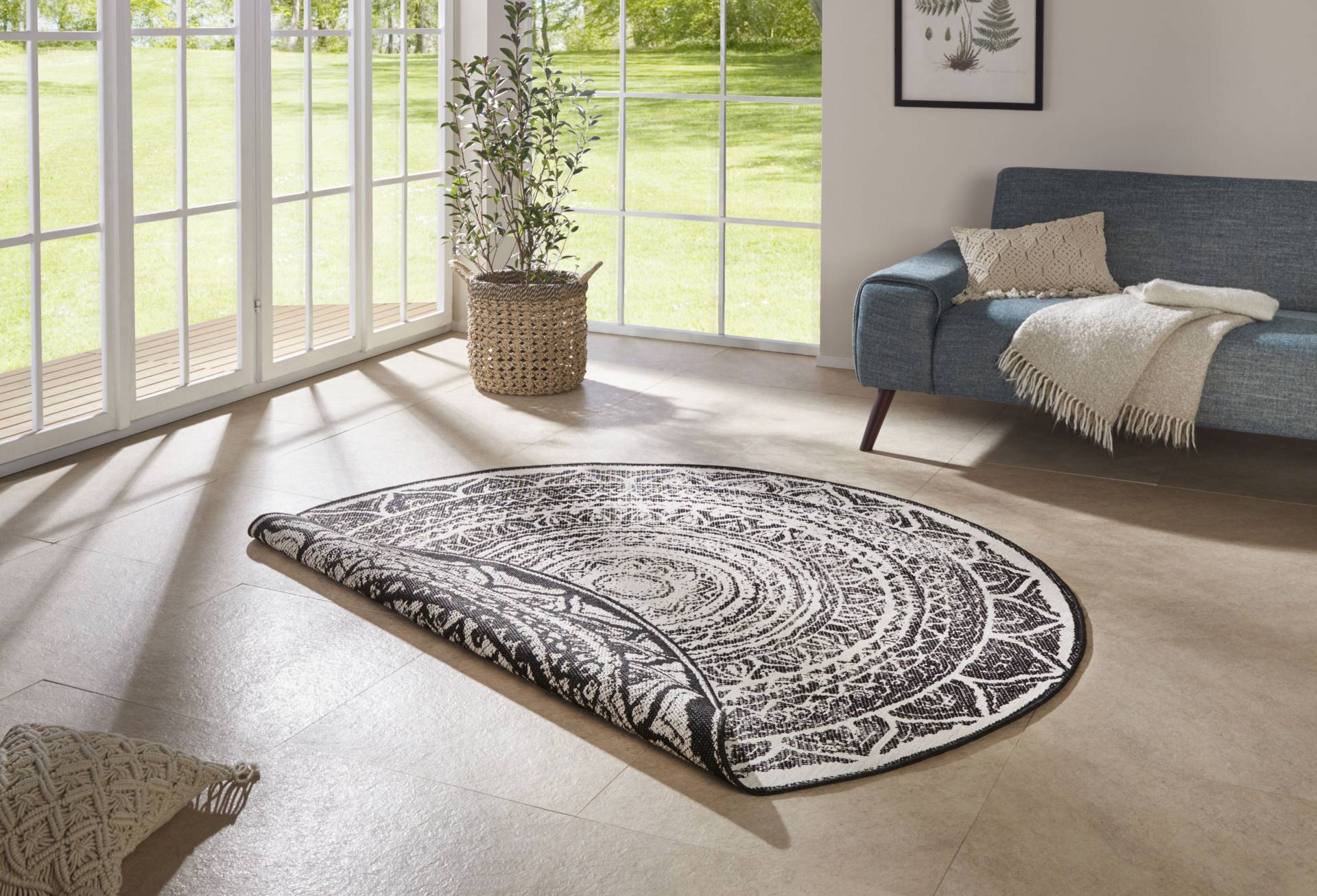 NORTHRUGS Teppich »Siruma«, rund, In- & Outdoor, Wendeteppich, Orientalisch, Teppich, Garten, Flur von NORTHRUGS