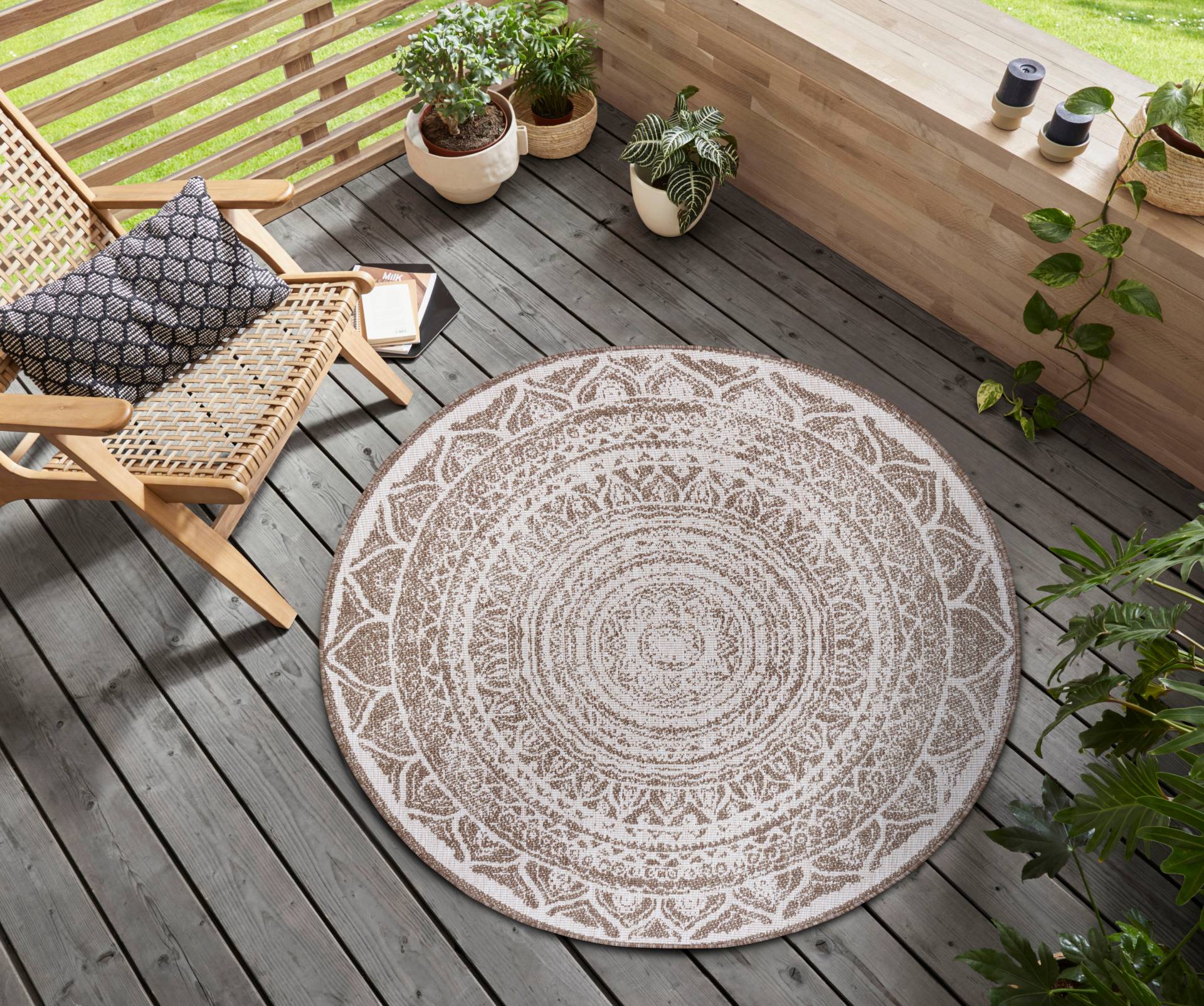 NORTHRUGS Teppich »Siruma«, rund, In- & Outdoor, Wendeteppich, Orientalisch, Teppich, Garten, Flur von NORTHRUGS