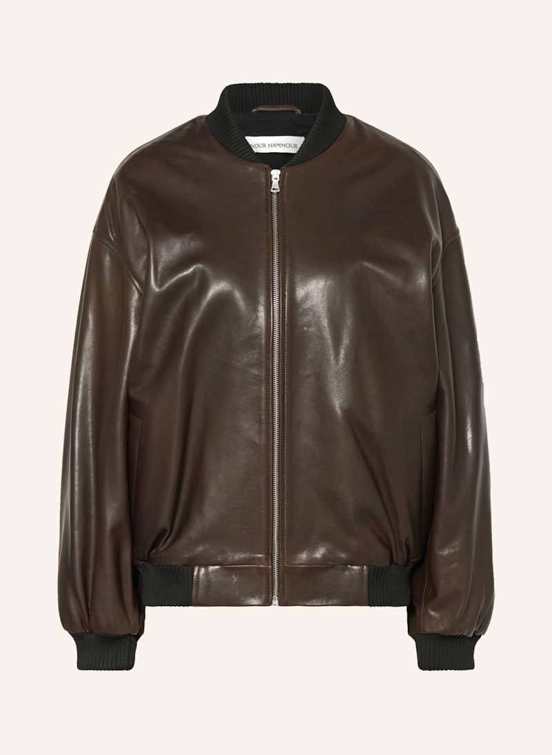Nour Hammour Lederblouson Marly braun von NOUR HAMMOUR