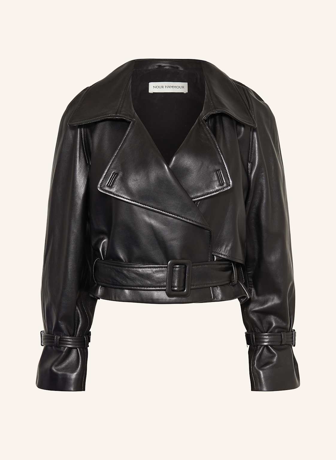 Nour Hammour Lederjacke schwarz Nour Hammour Lederjacke schwarz von NOUR HAMMOUR