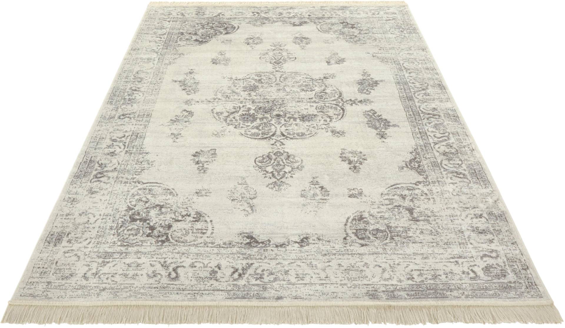 NOURISTAN Designteppich »Keshan Diyala«, rechteckig, 3 mm Höhe, Viskose mit Fransen, Orient Design von NOURISTAN