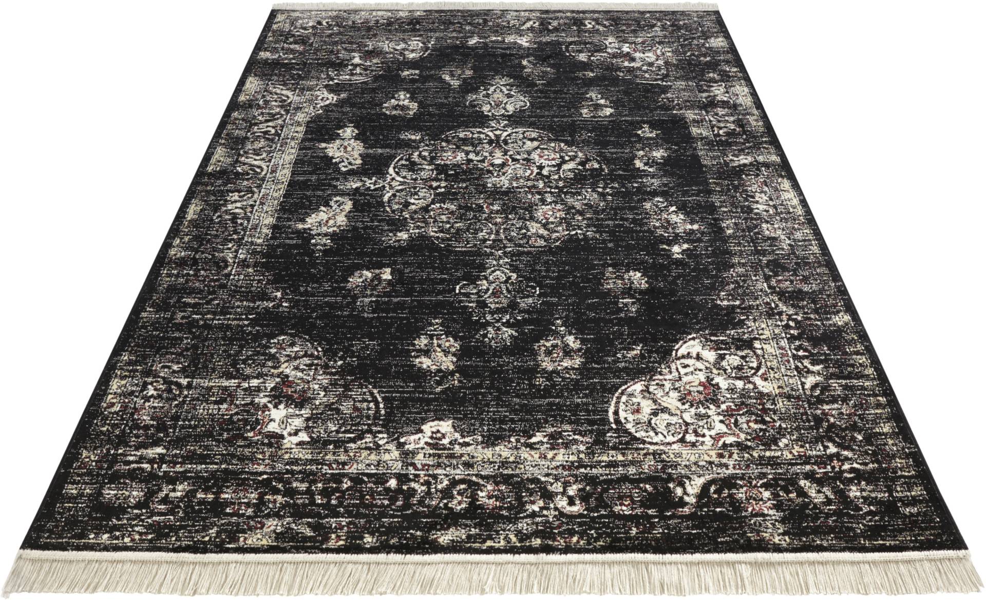 NOURISTAN Designteppich »Keshan Diyala«, rechteckig, 3 mm Höhe, Viskose mit Fransen, Orient Design von NOURISTAN