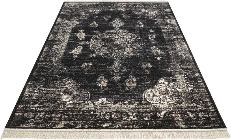 NOURISTAN Designteppich »Keshan Diyala«, rechteckig, 3 mm Höhe, Viskose mit Fransen, Orient Design von NOURISTAN