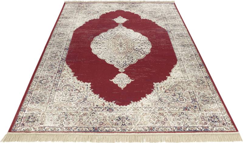 NOURISTAN Designteppich »Medaillon Hamun«, rechteckig, 3 mm Höhe, Viskose mit Fransen, Orient Design von NOURISTAN