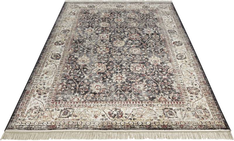 NOURISTAN Designteppich »Nain Karun«, rechteckig, 3 mm Höhe, Viskose mit Fransen, Orient Design, Seiden Optik, Strapazierfähig von NOURISTAN