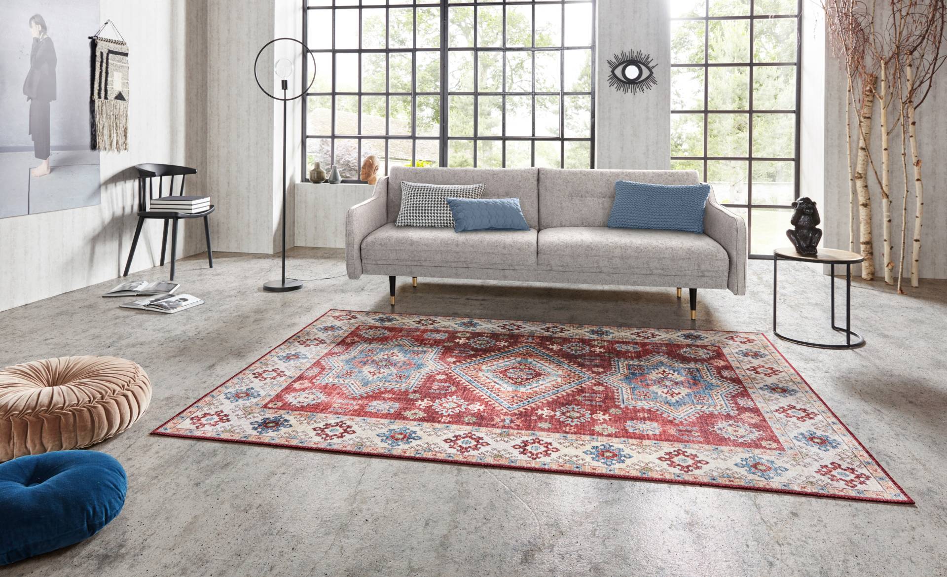 NORTHRUGS Teppich »Gratia«, rechteckig, 5 mm Höhe, Orientalisch, Vintage, Flachgewebe, Läufer, Wohnzimmer, Schlafzimmer NORTHRUGS Teppich »Gratia«, rechteckig, 5 mm Höhe, Orientalisch, Vintage, Flachgewebe, Läufer, Wohnzimmer, Schlafzimmer von NORTHRUGS