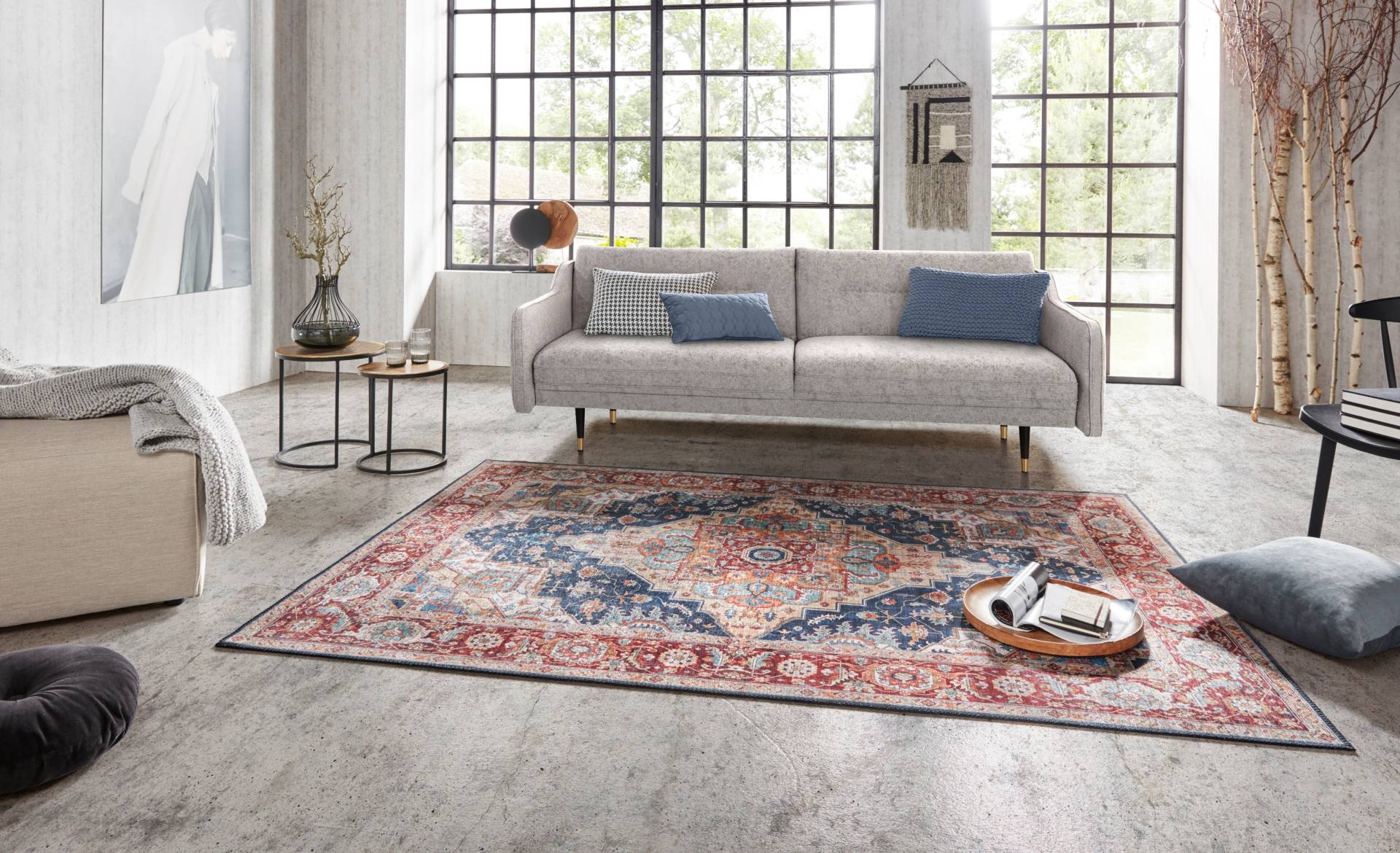 NORTHRUGS Teppich »Sylla«, rechteckig, 5 mm Höhe, Orientalisch, Läufer, Vintage, Wohnzimmer, Schlafzimmer, Esszimmer NORTHRUGS Teppich »Sylla«, rechteckig, 5 mm Höhe, Orientalisch, Läufer, Vintage, Wohnzimmer, Schlafzimmer, Esszimmer von NORTHRUGS