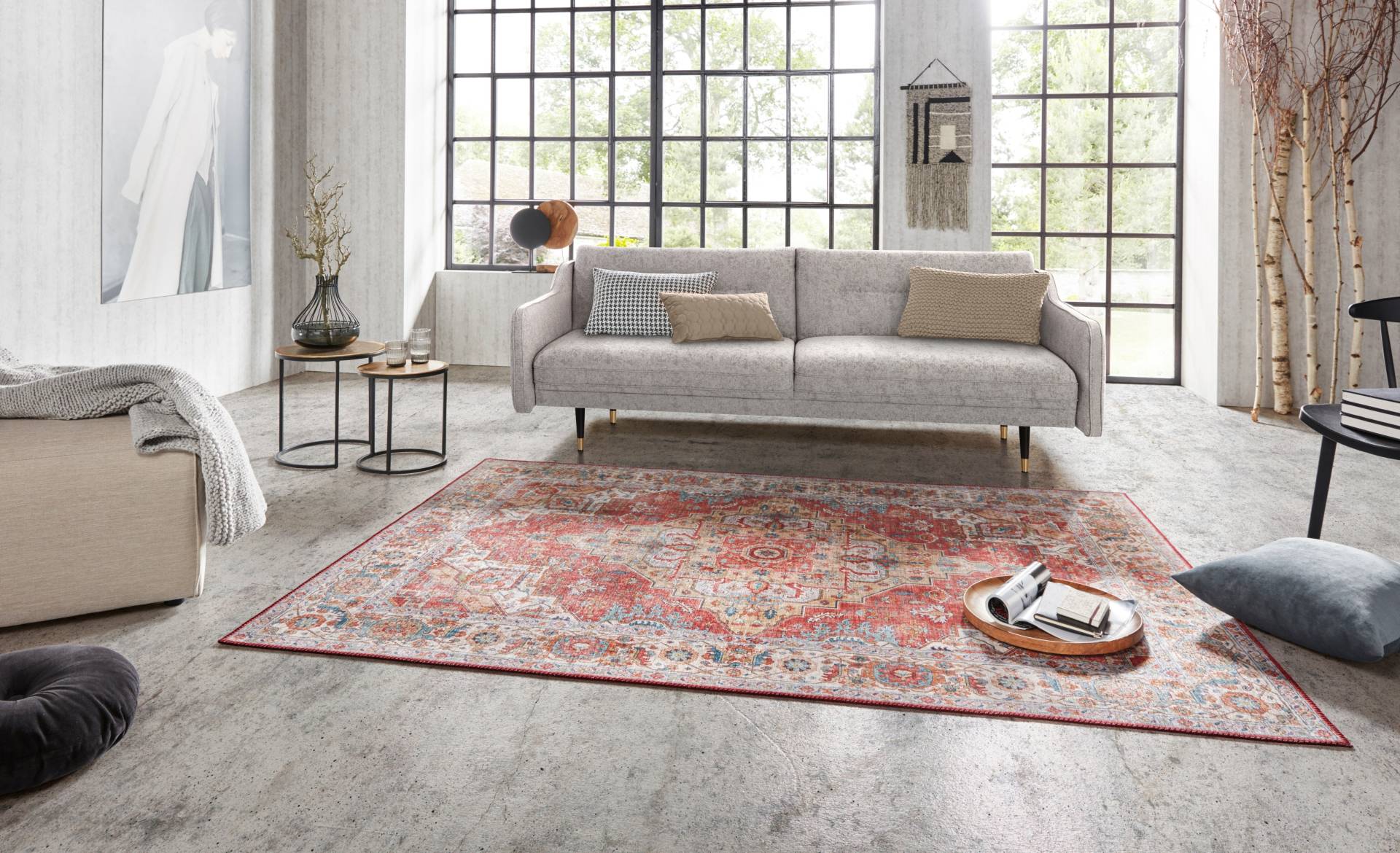 NORTHRUGS Teppich »Sylla«, rechteckig, 5 mm Höhe, Orientalisch, Läufer, Vintage, Wohnzimmer, Schlafzimmer, Esszimmer NORTHRUGS Teppich »Sylla«, rechteckig, 5 mm Höhe, Orientalisch, Läufer, Vintage, Wohnzimmer, Schlafzimmer, Esszimmer von NORTHRUGS