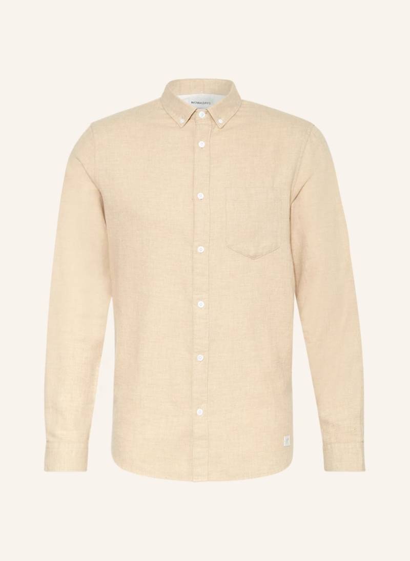 Nowadays Hemd Slim Fit beige von NOWADAYS