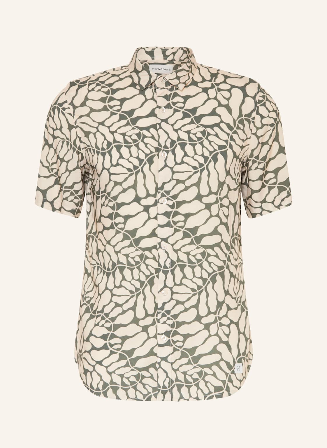 Nowadays Kurzarm-Hemd Slim Fit gruen von NOWADAYS