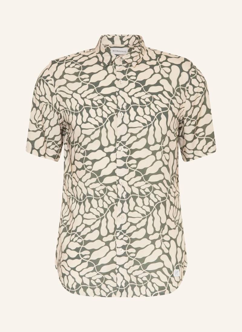 Nowadays Kurzarm-Hemd Slim Fit gruen von NOWADAYS