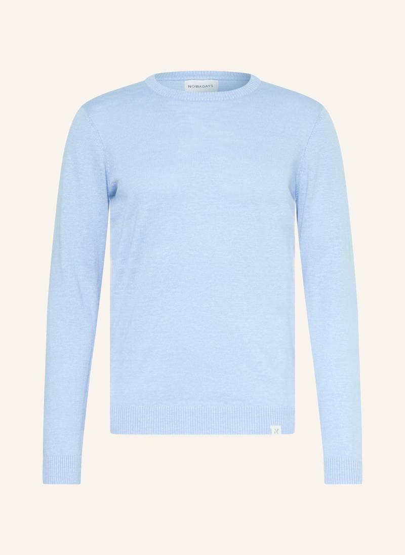 Nowadays Pullover Mit Leinen blau von NOWADAYS