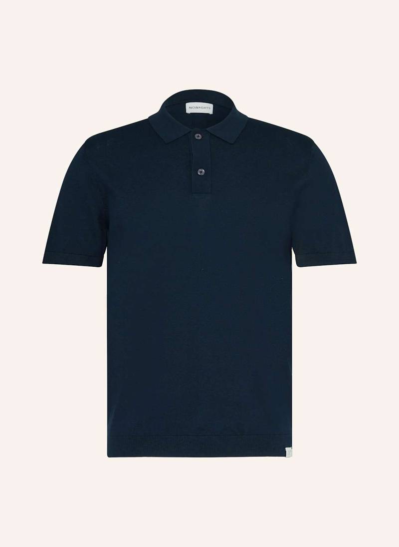 Nowadays Strick-Poloshirt Mit Seide blau von NOWADAYS