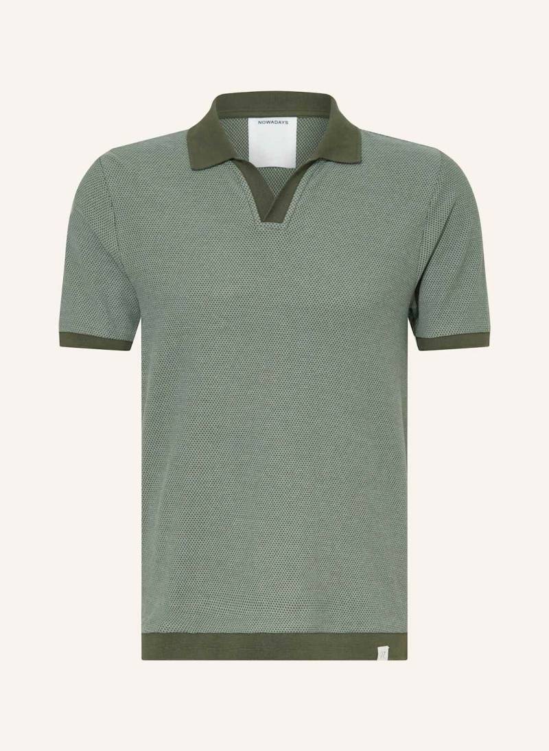 Nowadays Strick-Poloshirt gruen von NOWADAYS