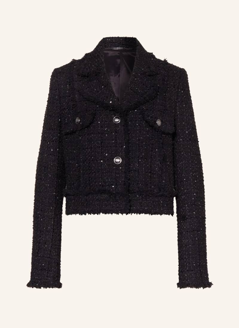 Nvsco Cropped-Blazer Aus Tweed Mit Glitzergarn schwarz von NVSCO