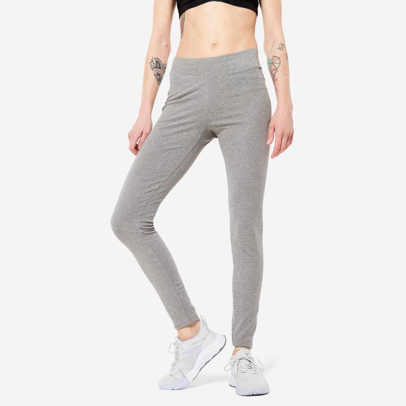 Leggings - Fit+ 500 Slim Damen Gewittergrau L von DOMYOS