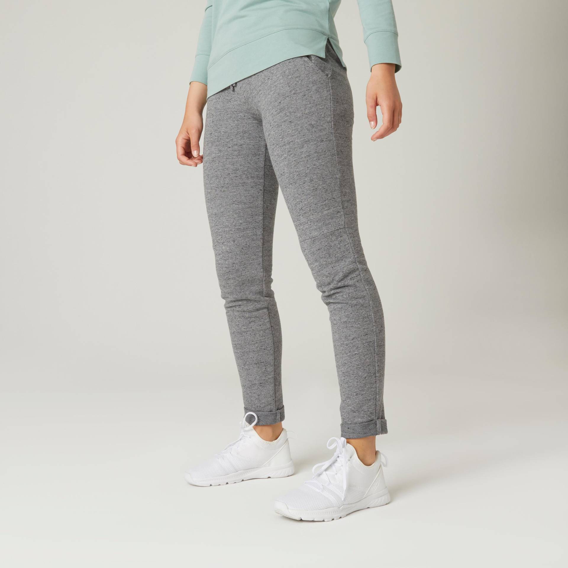 DOMYOS - Sporthose Slim 500, für Damen, Taubengrau, Größe M von DOMYOS