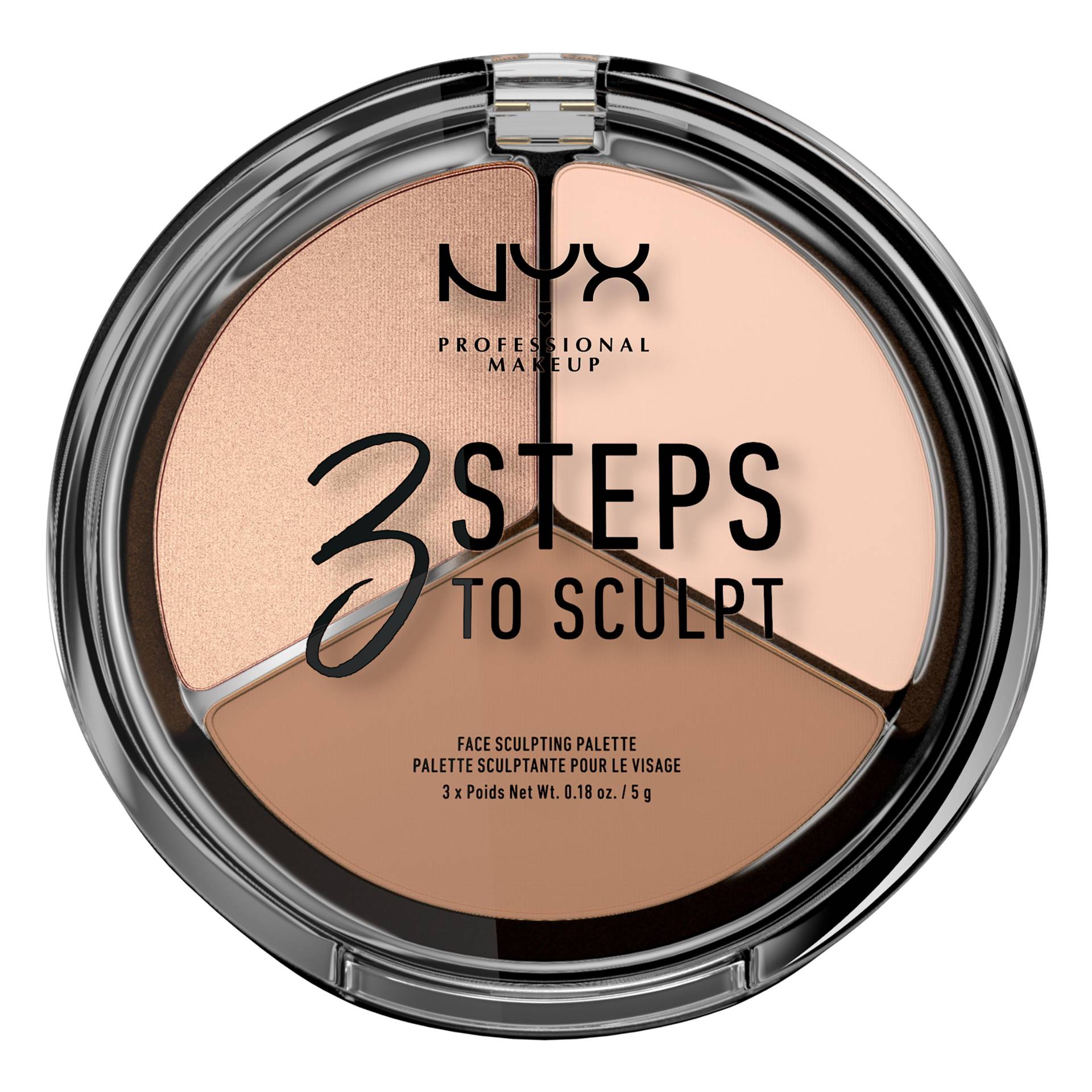 NYX-PROFESSIONAL-MAKEUP - 3 Steps To Sculpt Face Sculpting Palette fair, 15 g, FAIR von NYX-PROFESSIONAL-MAKEUP