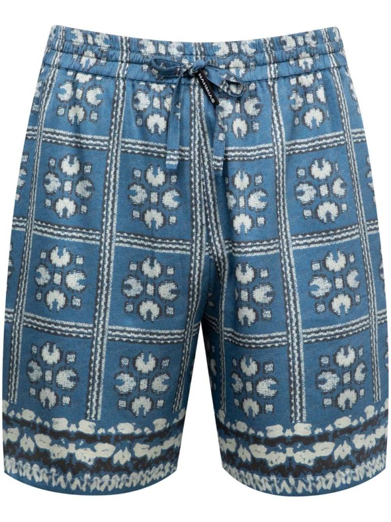 Nahmias Tiled silk shorts - Blue von Nahmias