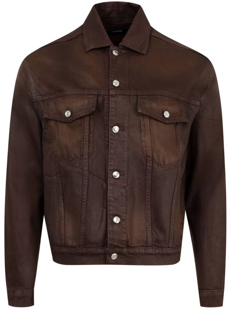 Nahmias Waxed Denim Trucker jacket - Brown von Nahmias