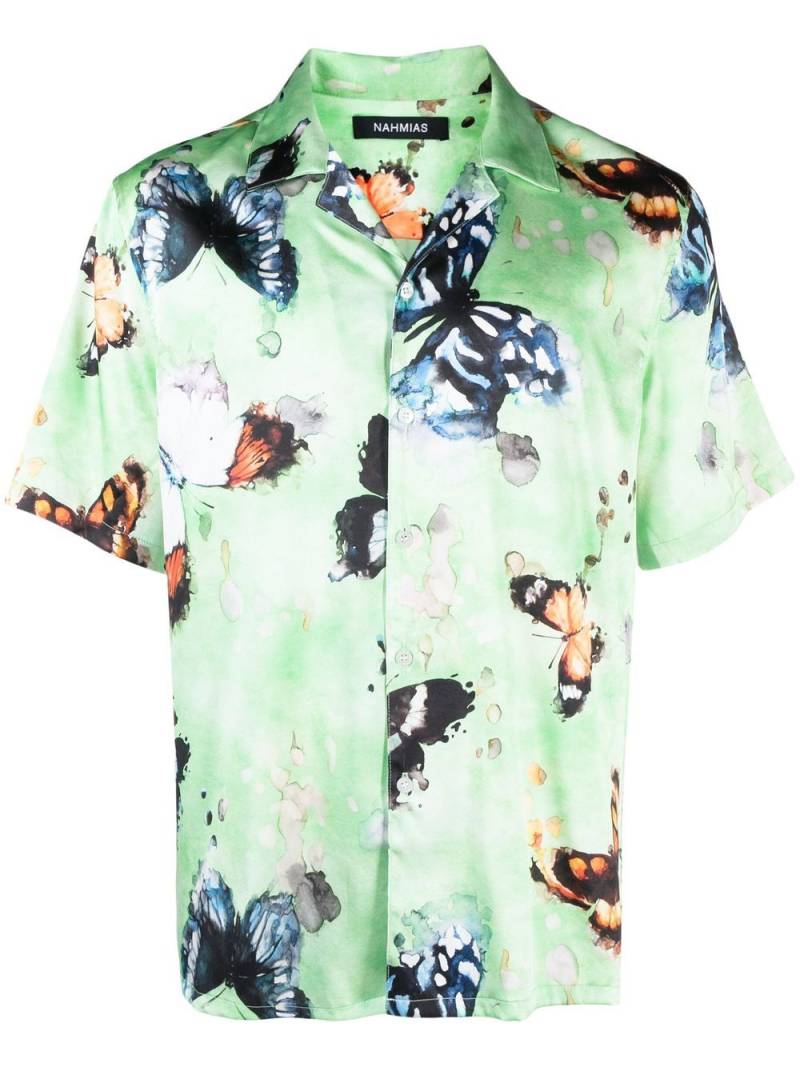 Nahmias butterfly print short-sleeve shirt - Green von Nahmias