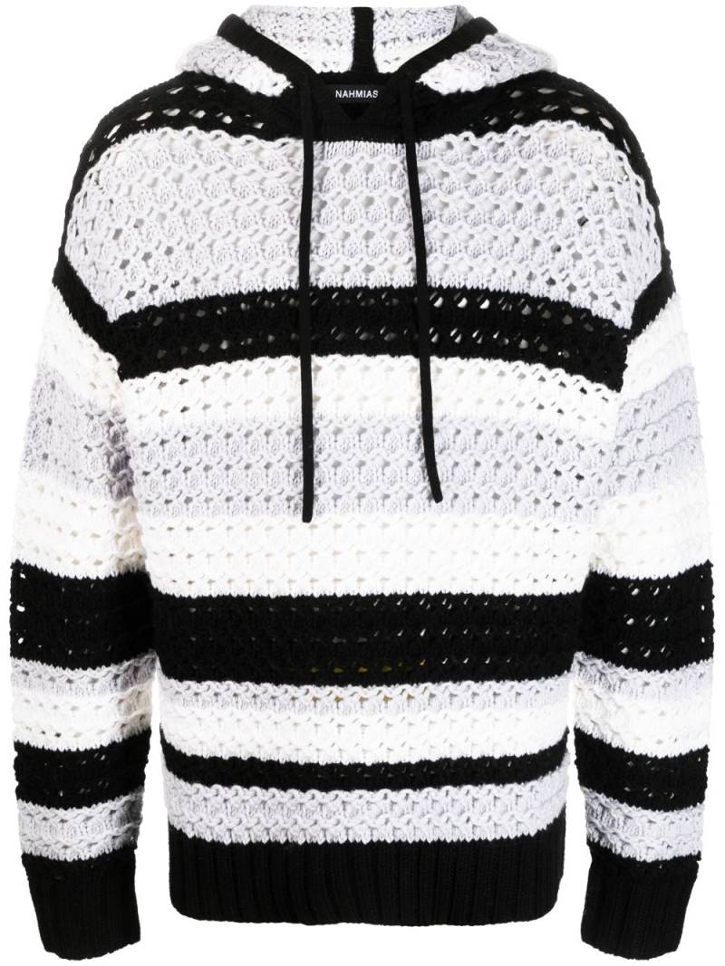 Nahmias stripe-pattern hooded wool jumper - Black von Nahmias