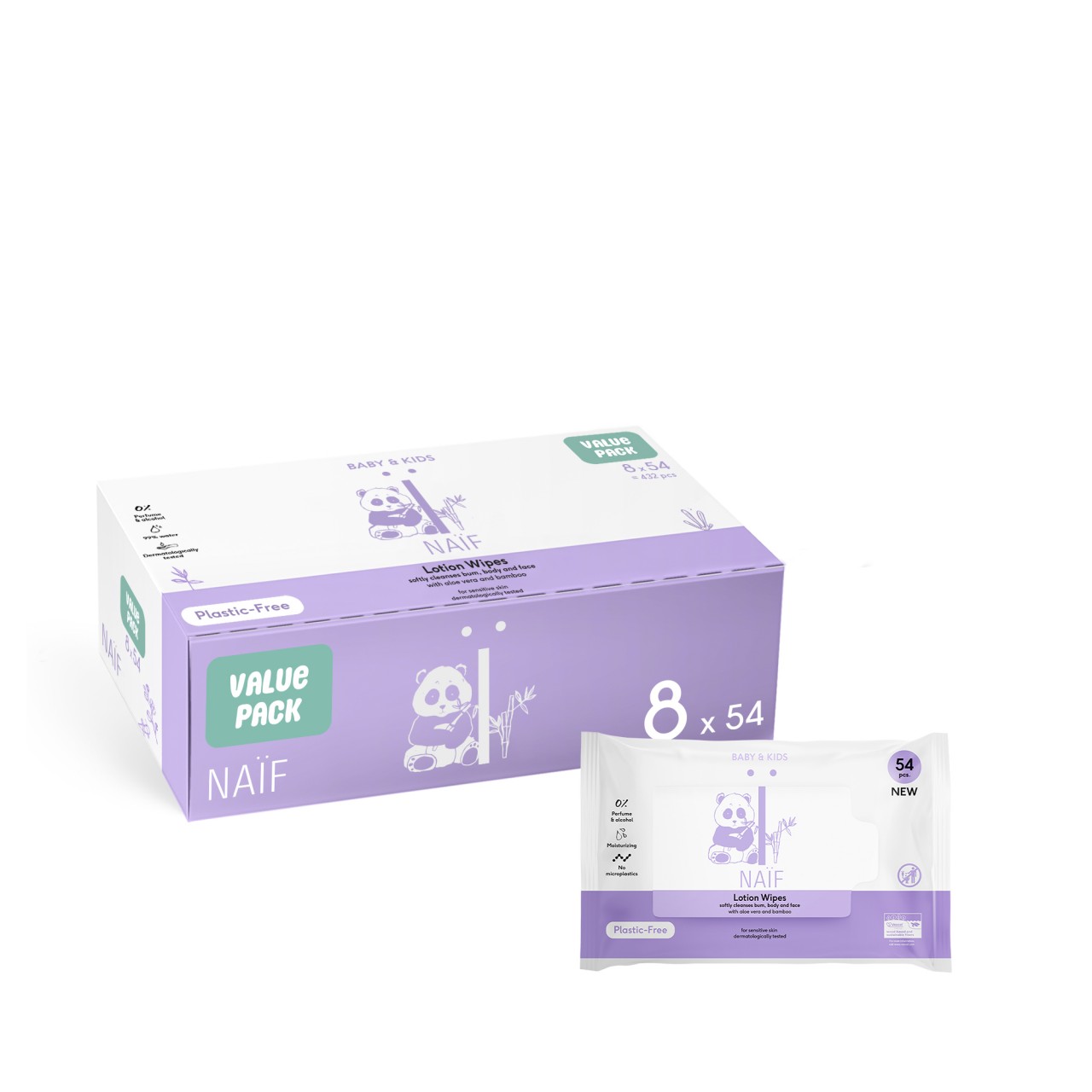 Naif - Lotion Wipes Plastikfreie Babyfeuchttücher von Naïf