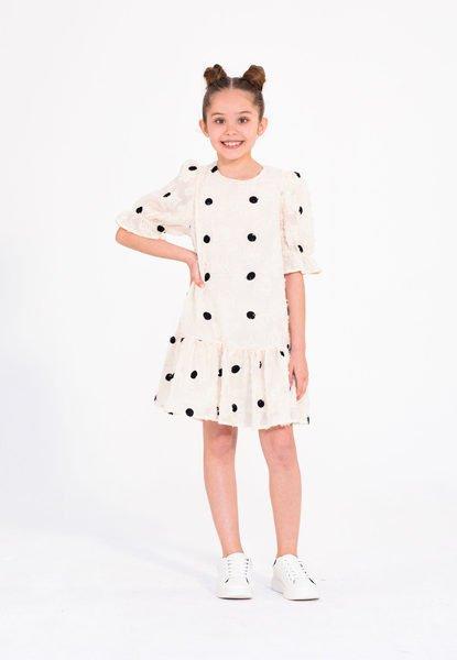 Polka Dot - Freizeitkleid Mädchen Creme 116 von Naleya kids