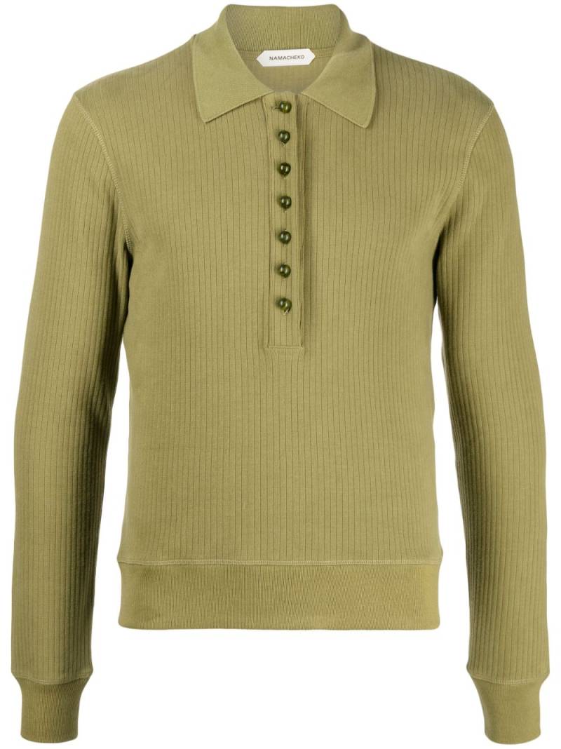 Namacheko Samira ribbed-knit polo shirt - Green von Namacheko