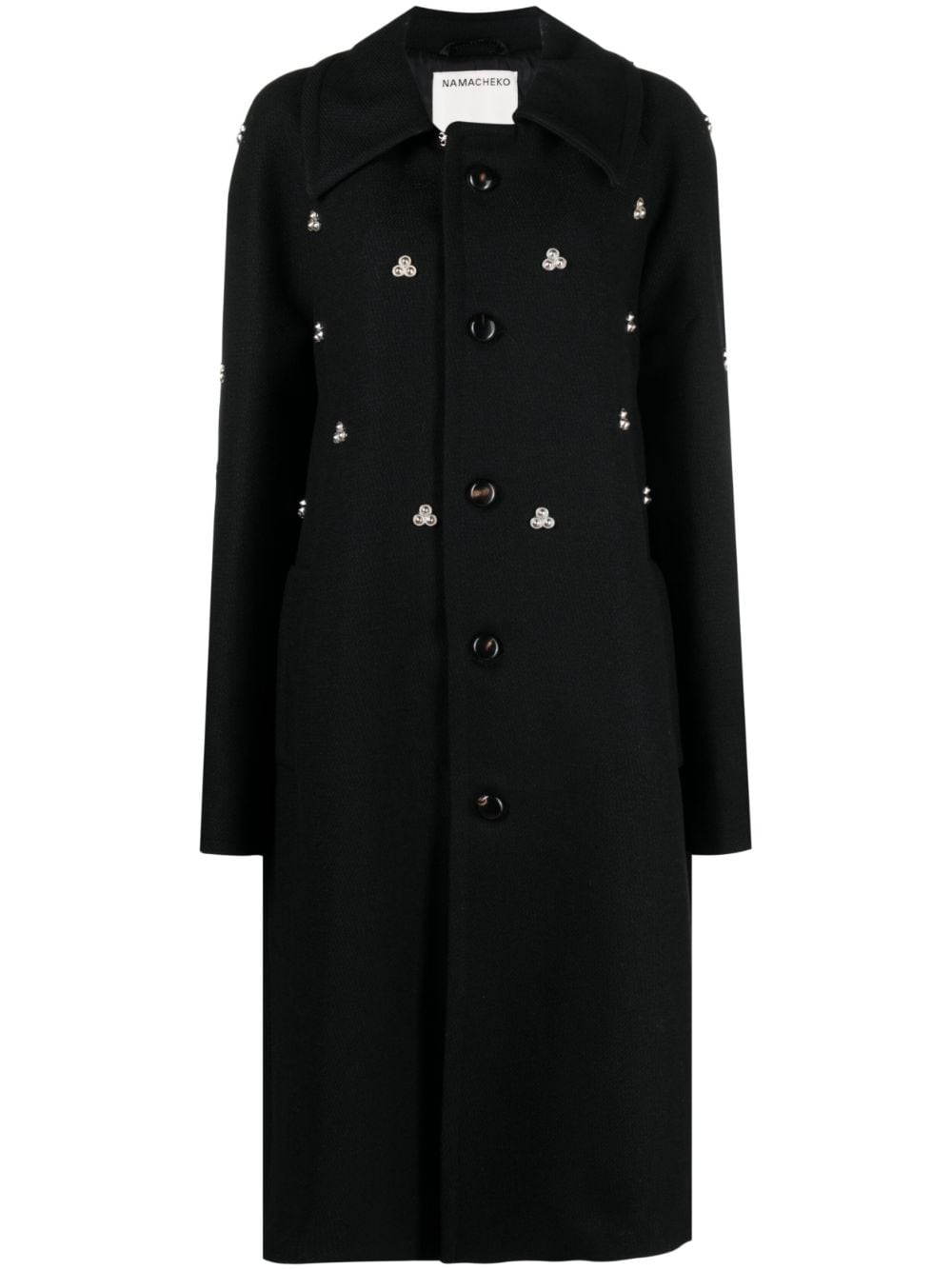 Namacheko Verdun rivet-embellished midi coat - Black von Namacheko