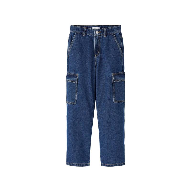 Cargohose, Regular Fit Mädchen Blau Denim Dunkel 128 von Name It