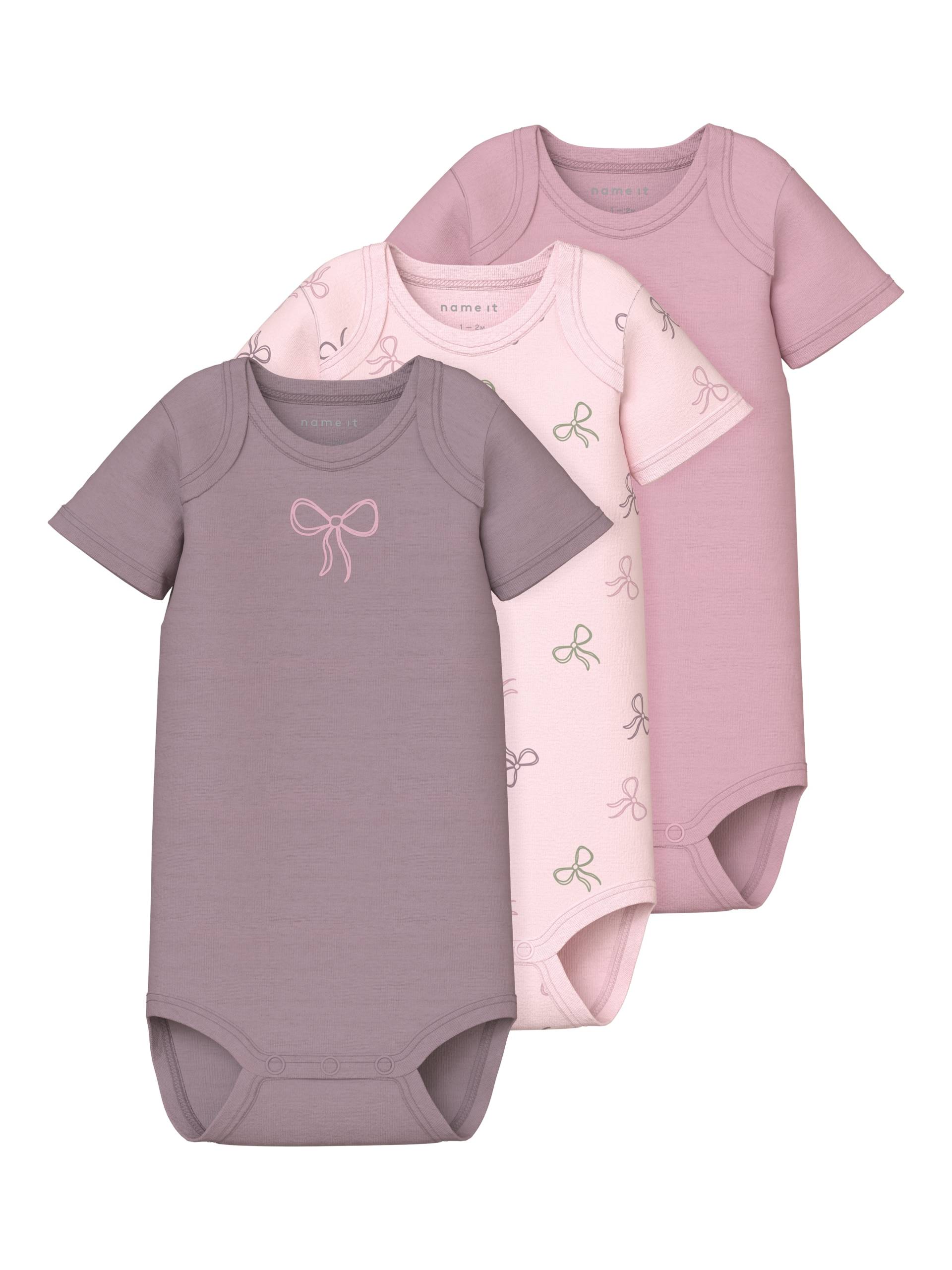 Name It Body »NBFBODY 3P SS BARELY PINK BOW NOOS« von Name It