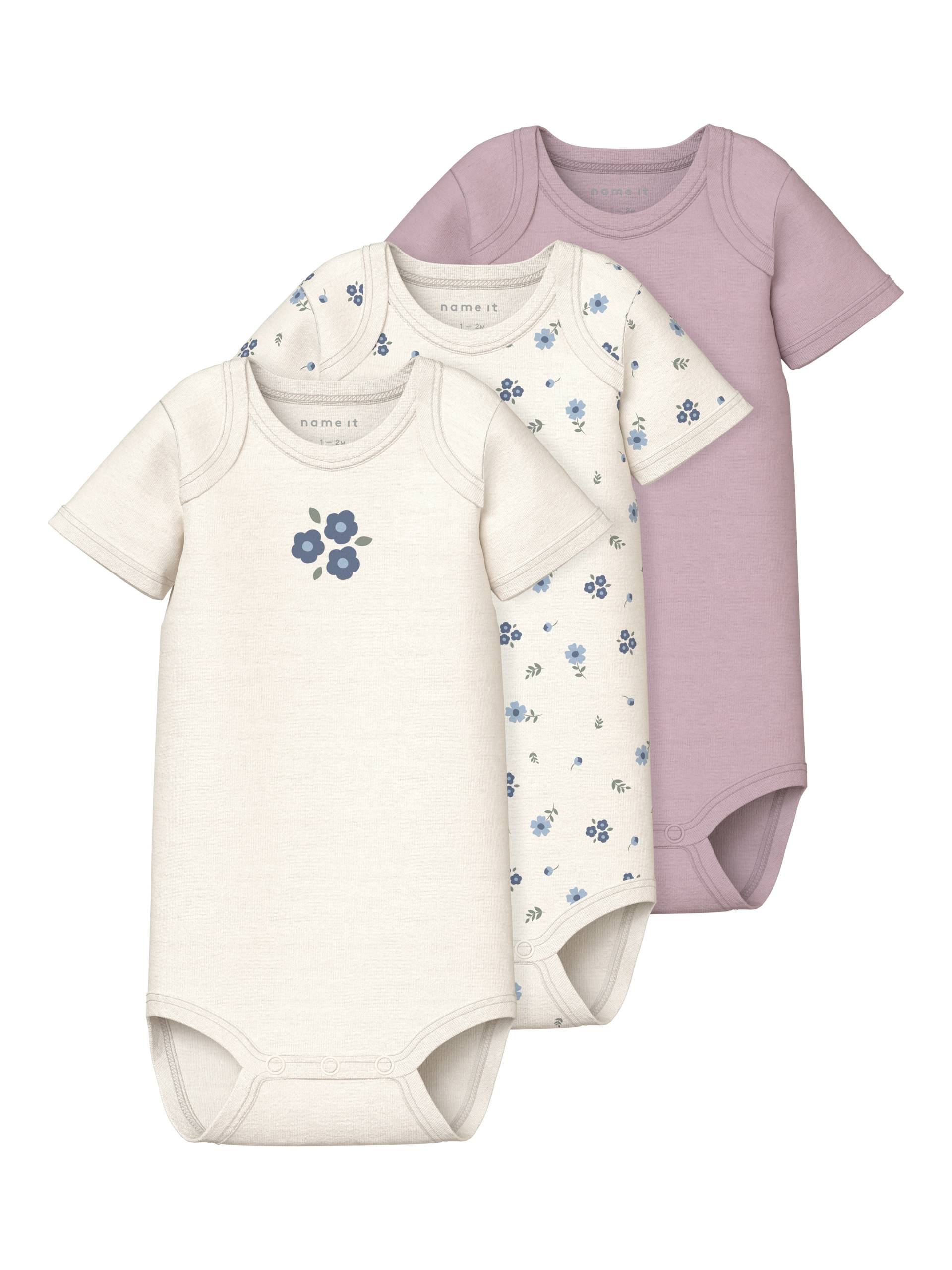 Name It Body »NBFBODY 3P SS JET STREAM FLOWER NOOS« von Name It