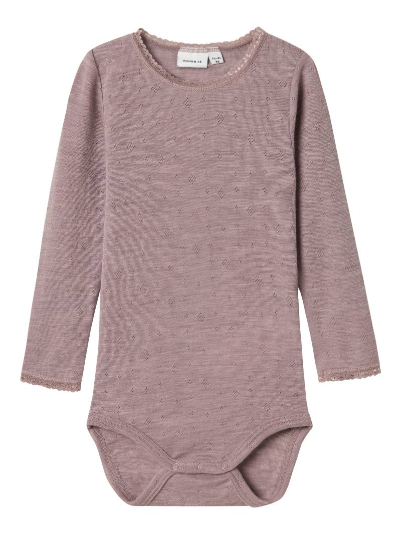 Name It Langarmbody »NMFWANG WOOL NEEDLE LS BODY SOLID NOOS« von Name It