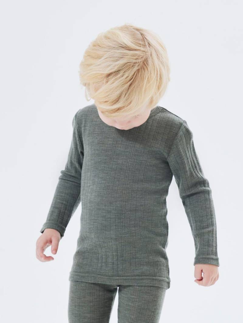 Name It Langarmshirt »NMMWANG WOOL NEEDLE LS TOP SOLID NOOS«, aus reiner Merinowolle von Name It