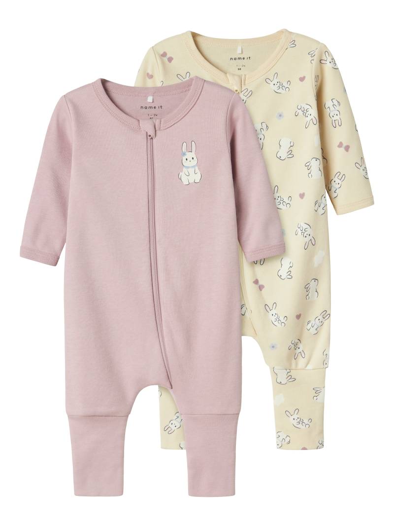 Name It Pyjama »NBFNIGHTSUIT 2P ZIP FF SAND RABBIT NOOS« von Name It