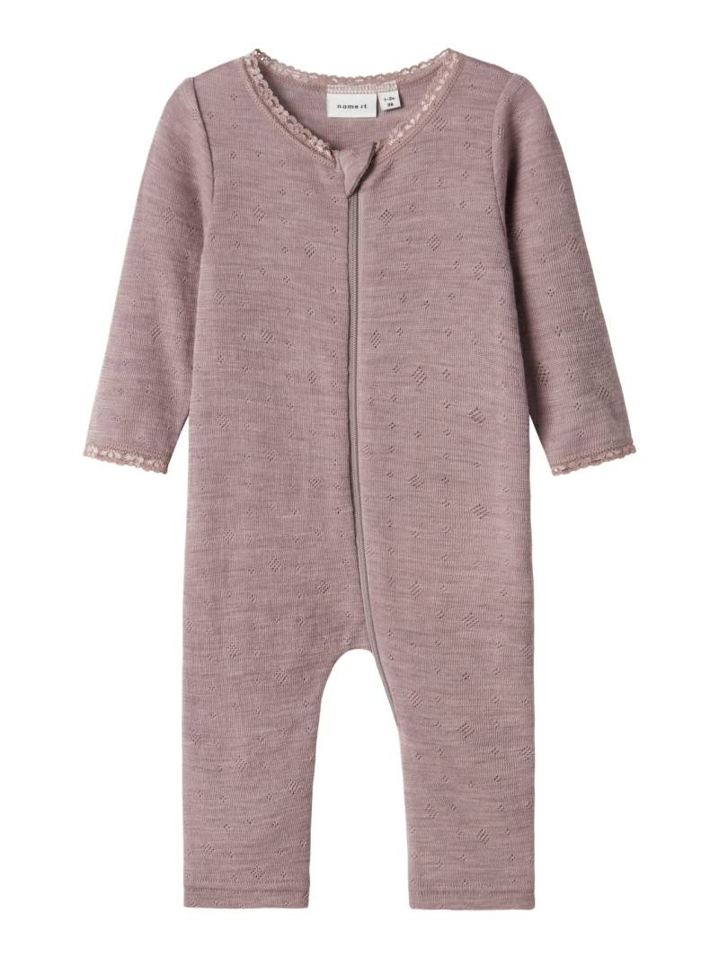 Name It Schlafanzug »NBFWANG WOOL NEEDLE NIGHTSUIT SOLID NOOS«, aus reiner Merinowolle von Name It