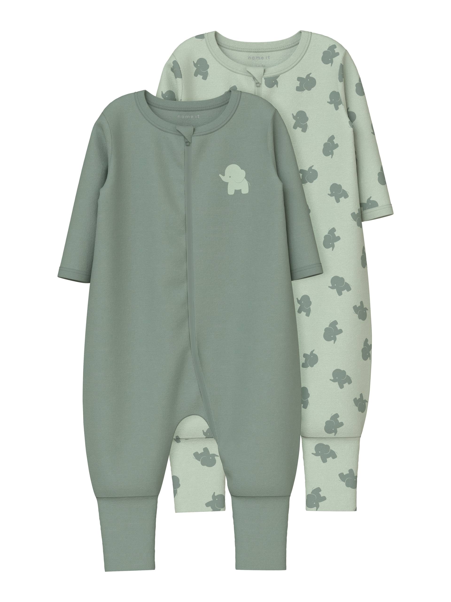 Name It Schlafanzug »NBMNIGHTSUIT 2P ZIP FF SEA ELEPHANT NOOS«, (Packung, 2 tlg.) von Name It