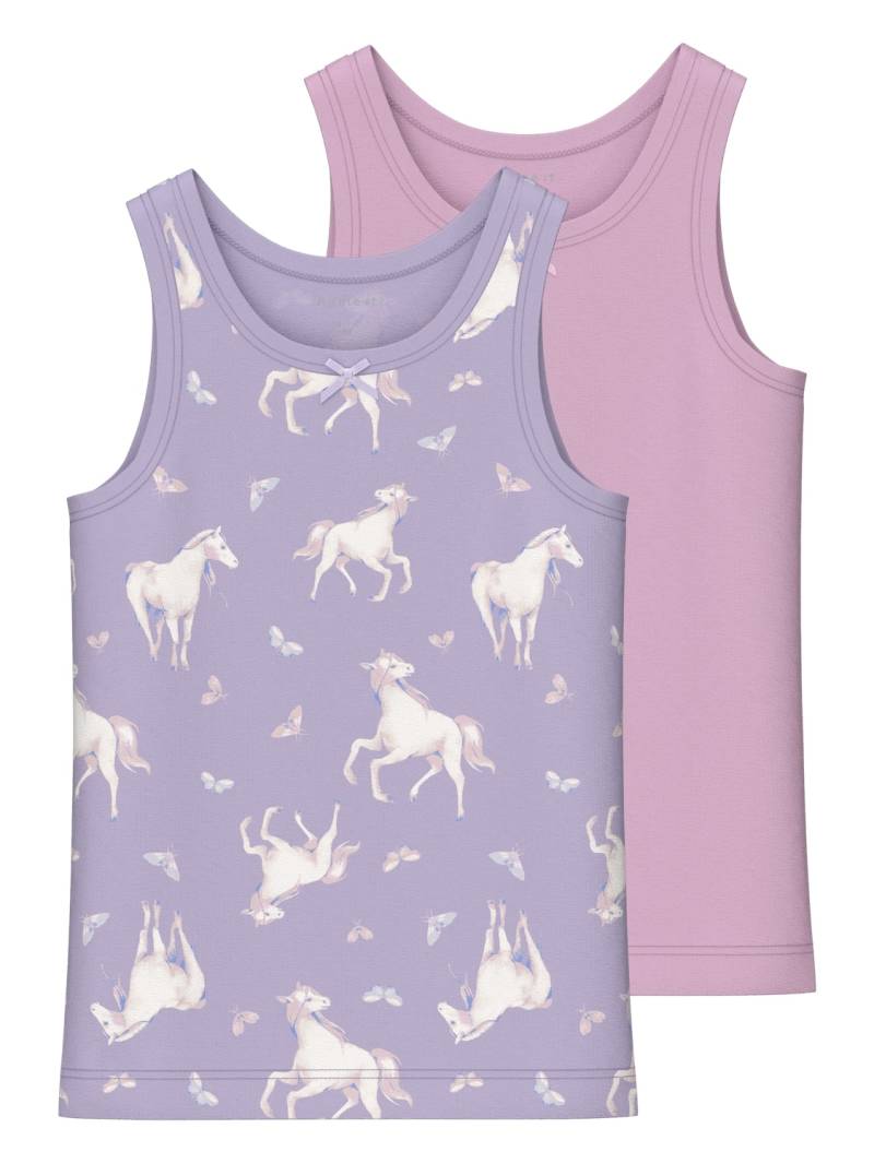 Name It Unterhemd »NMFTANK TOP 2P PASTEL LILAC HORSE NOOS«, (Packung, 2 St.) von Name It