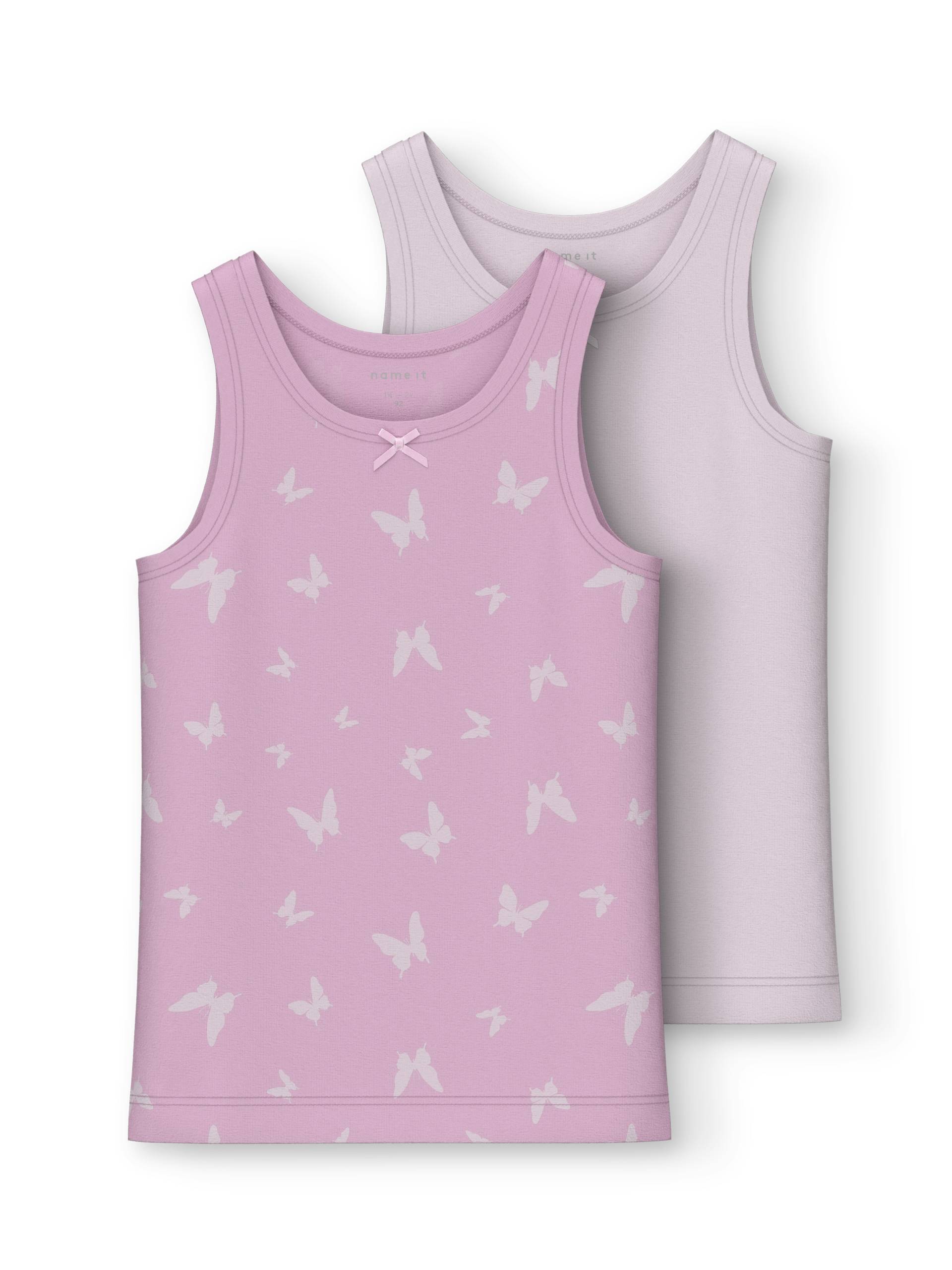 Name It Unterhemd »NMFTANK TOP 2P PINK BUTTERFLY NOOS«, (Set, 2 St.) von Name It