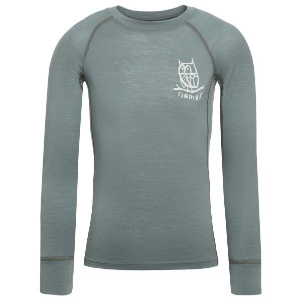 Namuk - Kid's Uil Merino Longsleeve - Merinounterwäsche Gr 104/110 grau von Namuk