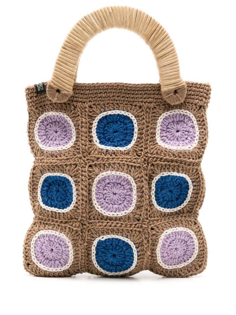 Nannacay Giovanna crochet tote bag - Brown von Nannacay